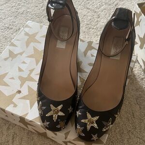 Valentino Garavani Black and Gold Star Heels